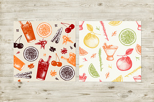 6 Seamless Alcoholic Drinks Patterns