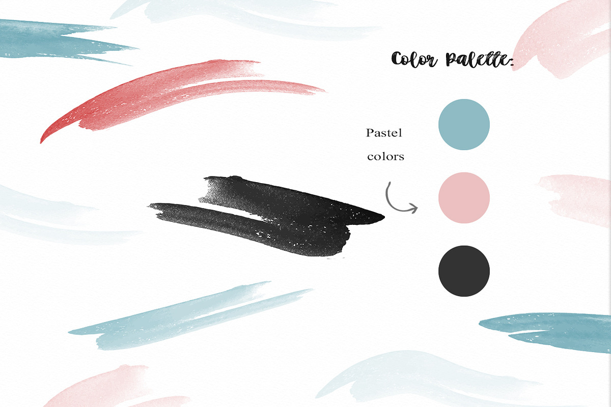 Watercolor Vector brushes preview 6