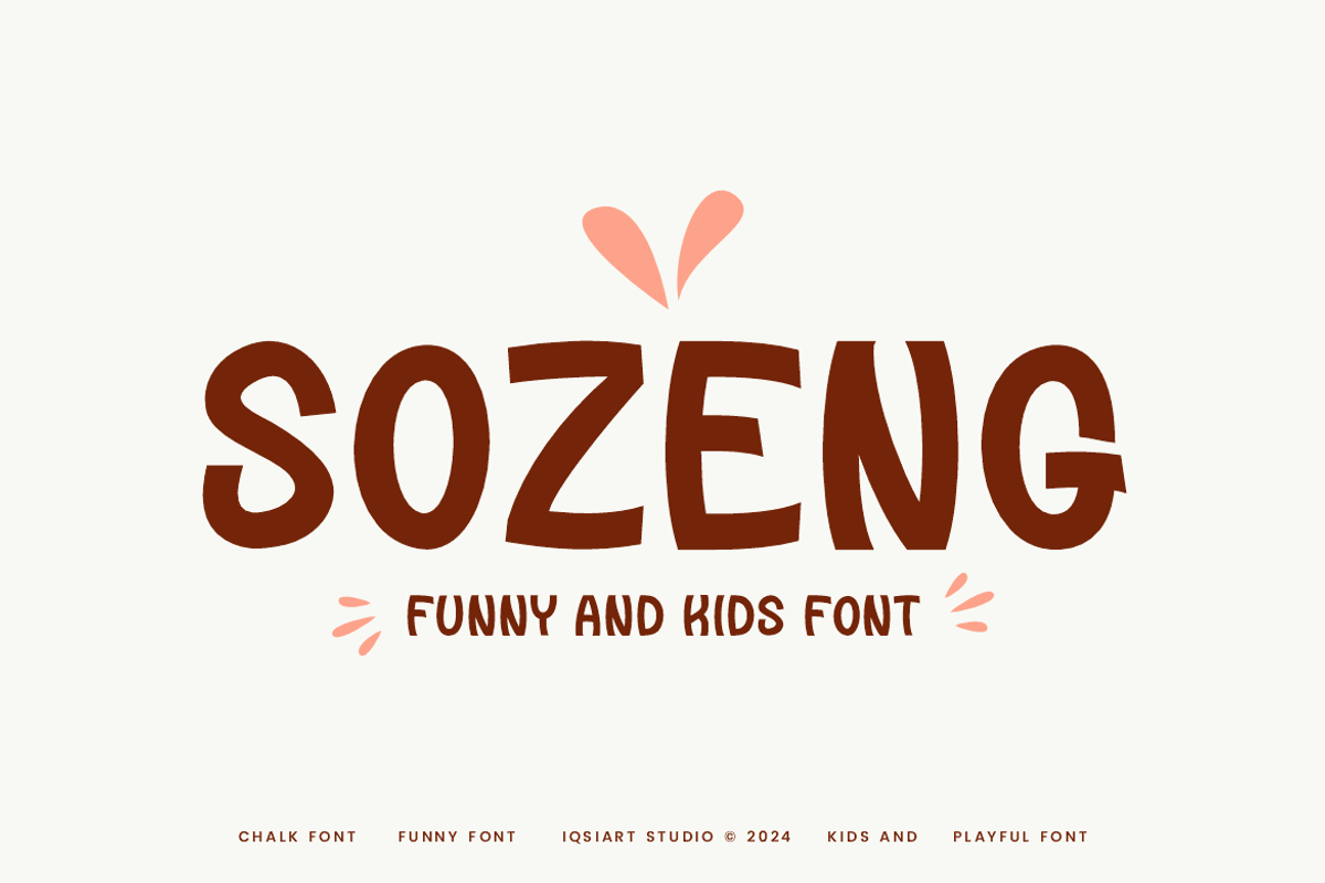Sozeng - Funny & Kids Font, a Sans Serif Font by Iqsiart Studio (Photo 1 of 6)
