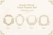 Ornate floral crest frames set, a Decorative Illustration by GraphicsByNaeem (Thumbnail 1 of 3)