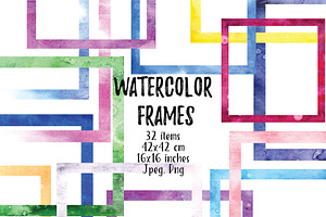 Watercolor Frames, a Decorative Illustration by Rasveta