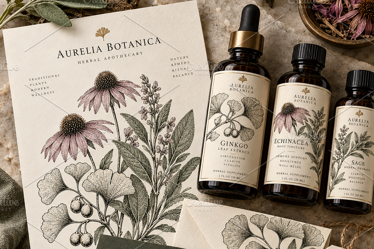 30 Medicinal Herbs & Plants, a Decorative Illustration by Gonez Studio (Photo 16 of 19)