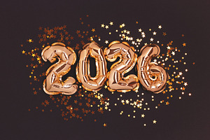 New 2026 Year. Golden foil numbers., a Holiday Photo by rorygez fresh