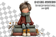 Christmas Cute School Kids Clipart, an Object Illustration by DreamCafeArt (Thumbnail 2 of 6)