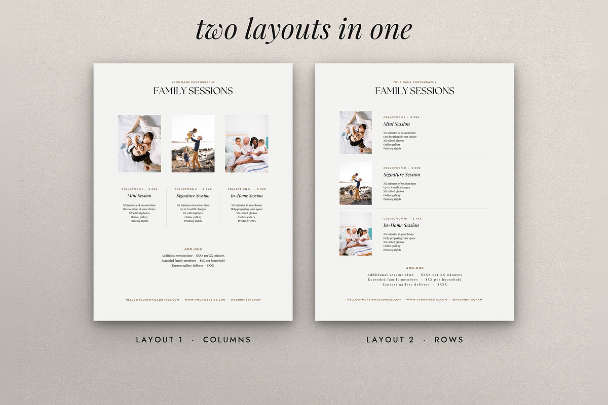 Family Session Price Sheet, a Flyer Template by Cagdas Yoldas (Photo 3 of 7)