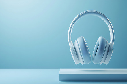 Levitate headphones in light, an Arts & Entertainment Photo by Beautiful things