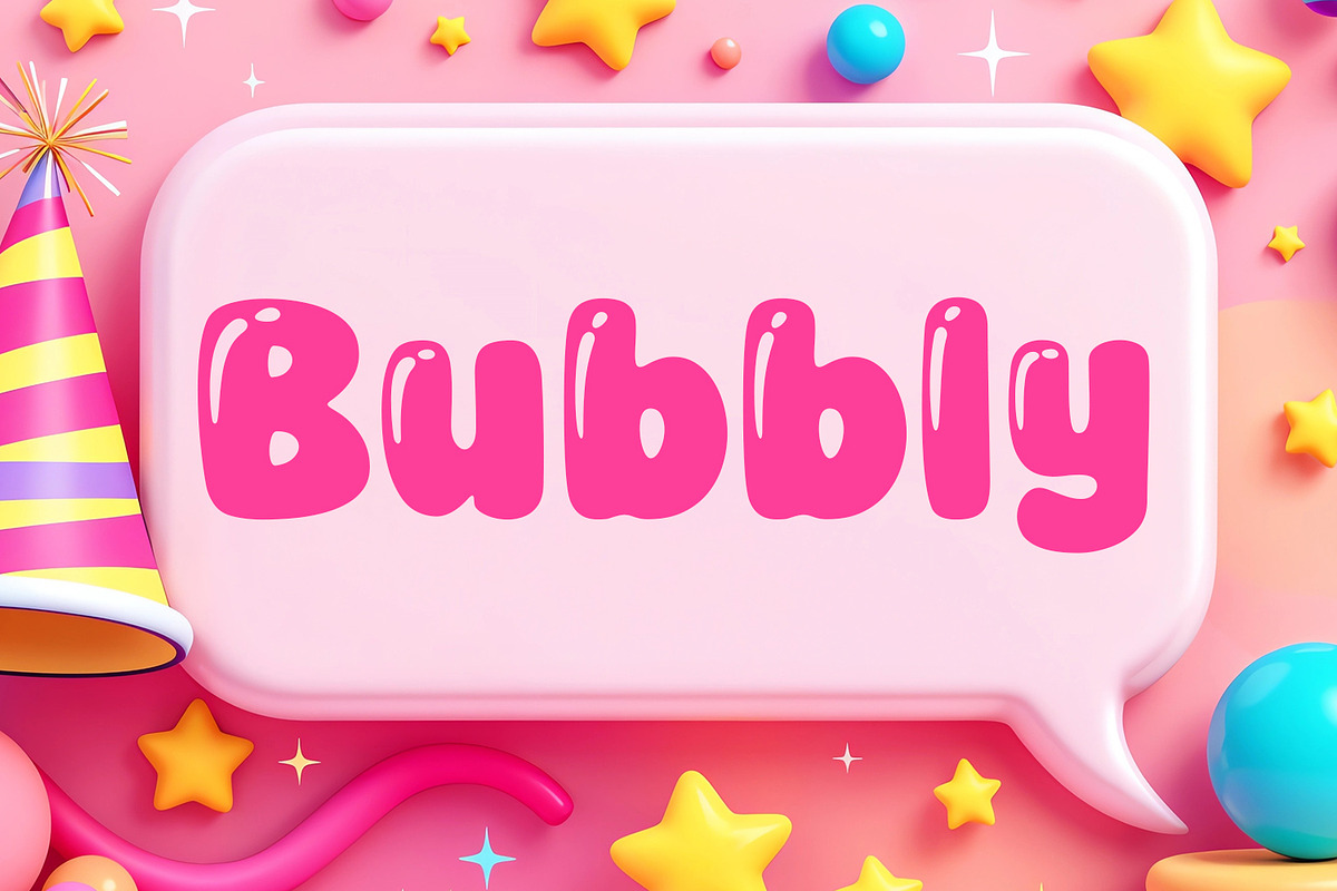Bubbly - Bubble Display Font, a Sans Serif Font by OWPictures (Photo 1 of 9)