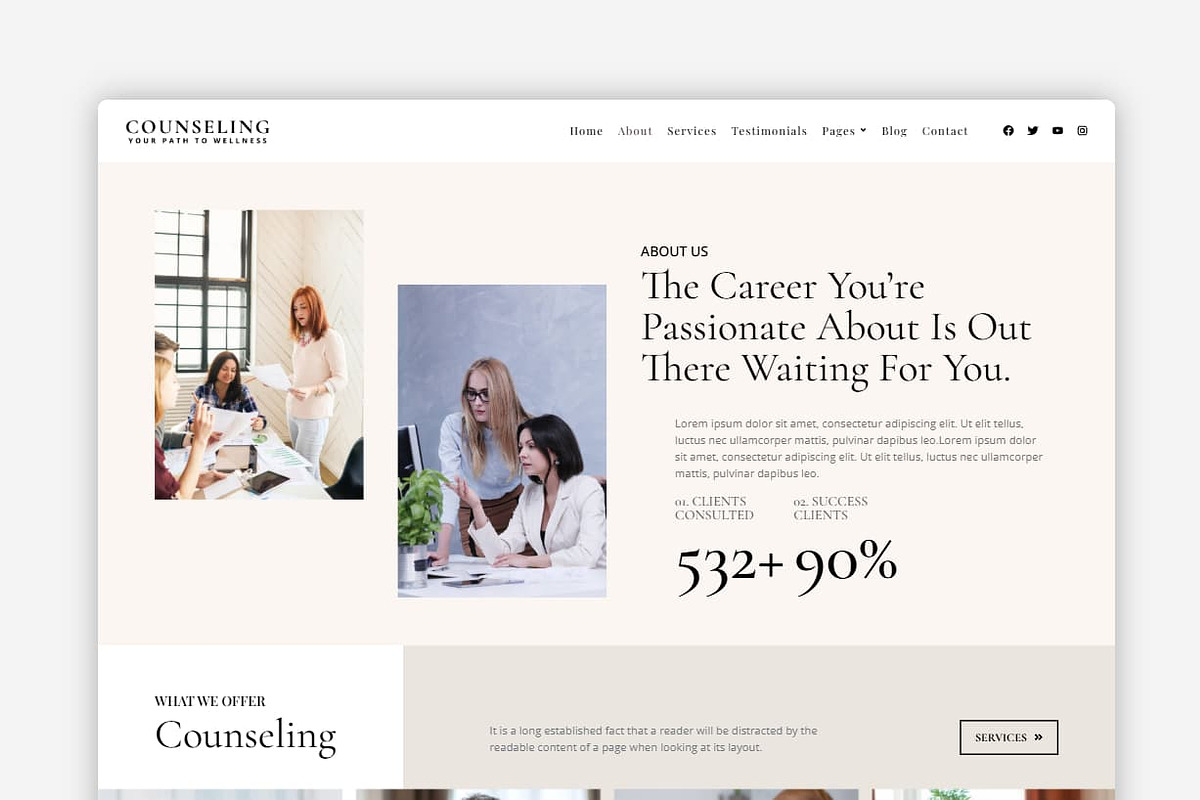Counseling WordPress theme preview 2