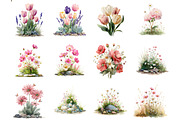 Whimsical Spring Flower Clipart, an Illustration by DreamArtGraphic (Thumbnail 3 of 4)