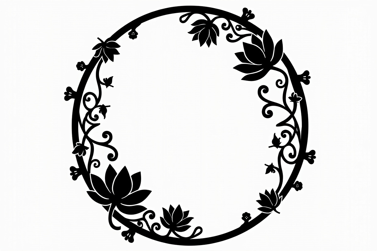 Lotus Floral Wreath Bundle, an Illustration by hafijul (Photo 7 of 9)