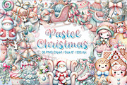 Pastel Christmas Clipart Collection, a Seasonal Illustration by V Design Creator (Thumbnail 1 of 7)