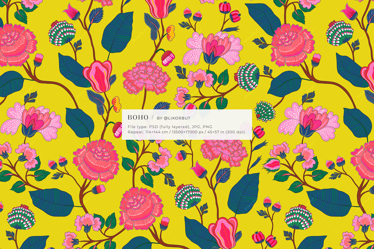 Boho Chintz Oriental Ethnic Pattern, a Pattern Graphic by likorbut (Photo 10 of 11)