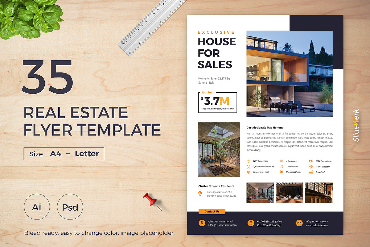 Real Estate Flyer 35, a Flyer Template by Slidewerk
