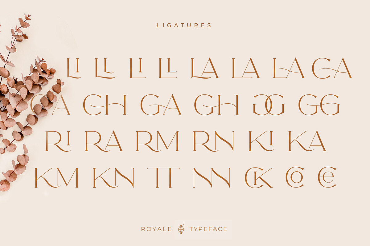 Royale Luxurious Typeface + LOGOS, a Serif Font by Creative Corner (Photo 27 of 28)