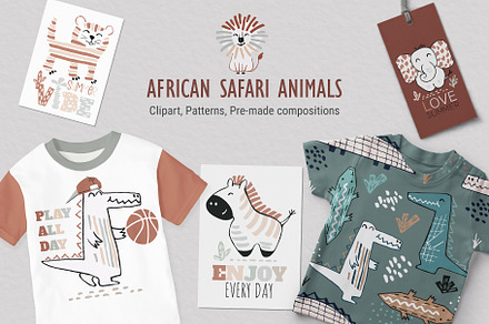 African Safari Animals and Patterns