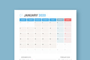 Calendar 2020 Planner Design, a Stationery Template by WORAKAMON Design Studio (Thumbnail 1 of 4)