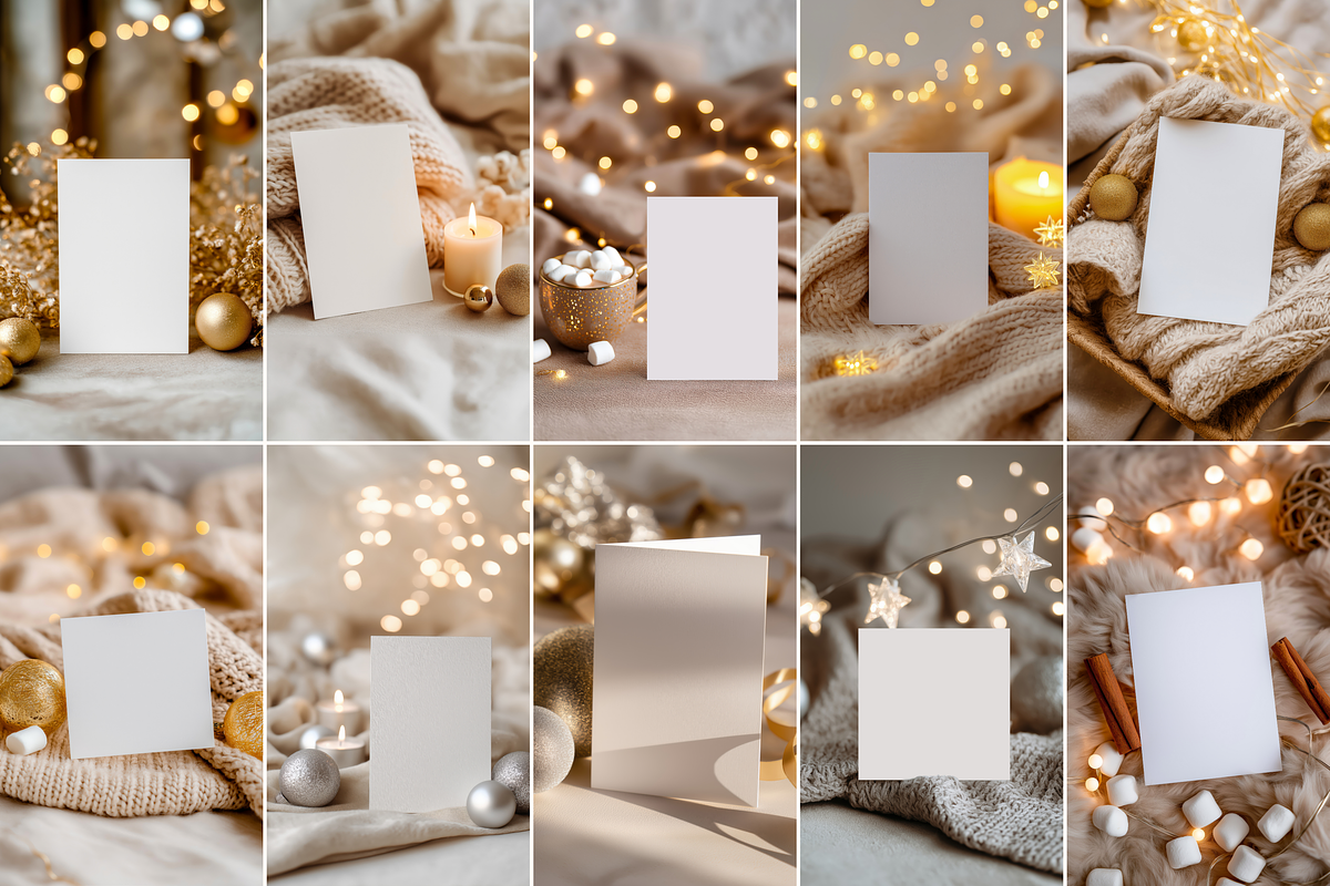 Christmas Card Mockup Bundle, a Product Mockup by Serenefeeling (Photo 12 of 14)