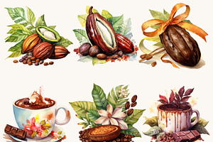 Watercolor Sacred Cocoa Clipart