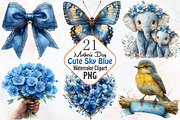 Cute Sky Blue Mother's Day Cliparts, an Illustration by RobertsArt (Thumbnail 1 of 7)