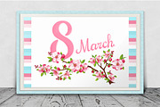 SET / 3 / Sakura Blossom for 8 March, a Decorative Illustration by Nadin_Lebedeva (Thumbnail 5 of 6)
