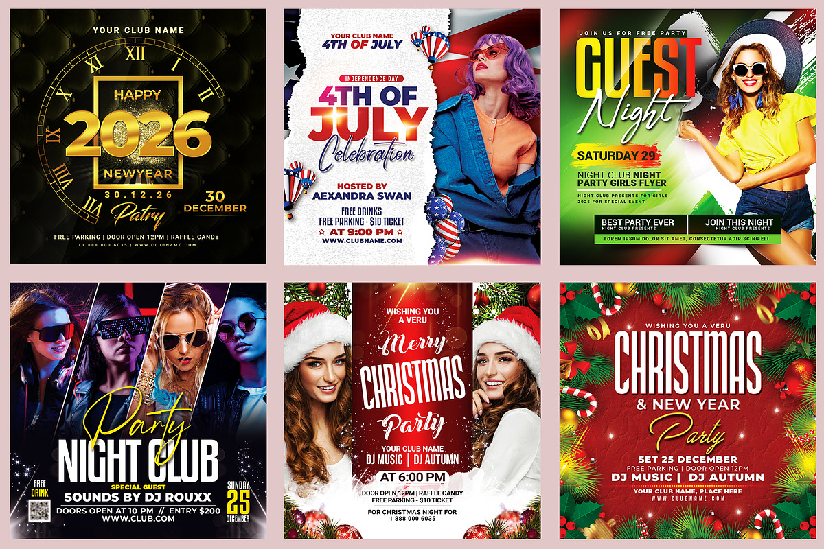 150 Night Club Flyer Bundle, a Flyer Template by AfzaalGraphics (Photo 11 of 27)