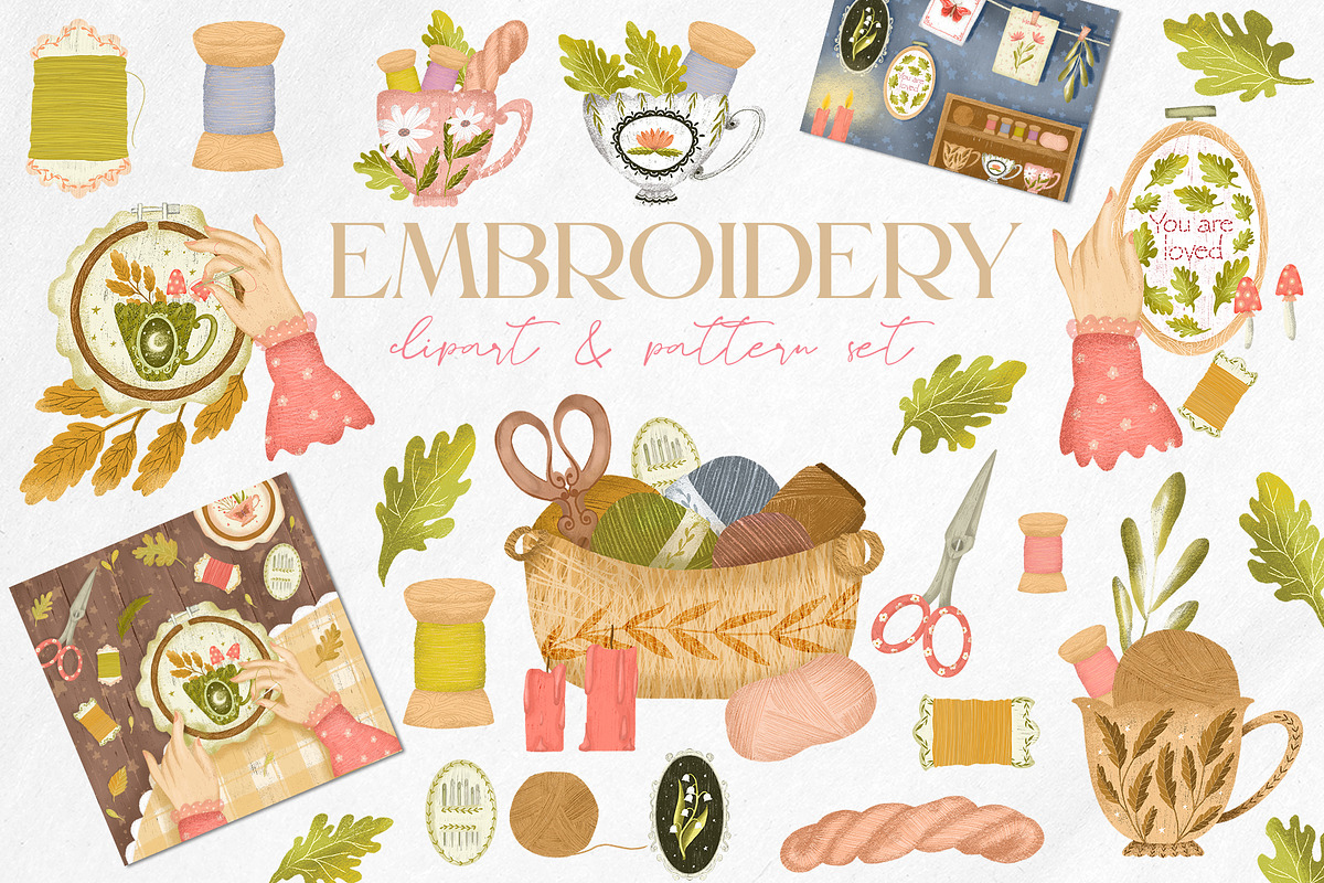 Embroidery lover clipart set, an Object Illustration by Yelloo Fish (Photo 1 of 10)