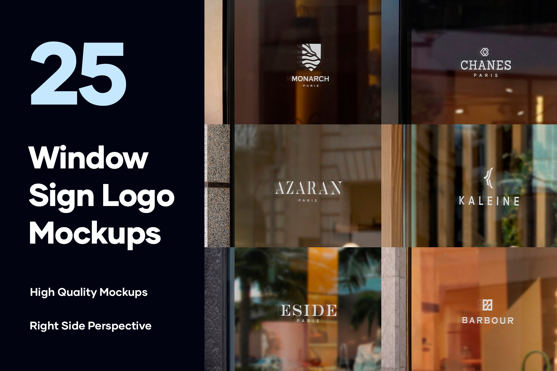 25 Window Signs Logo Mockups