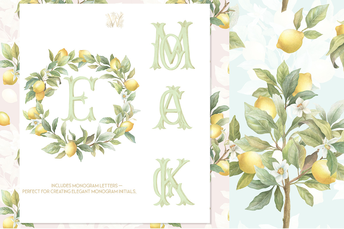 Lemon Watercolor Amalfi Collection, a Decorative Illustration by WonderWonder (Photo 5 of 18)