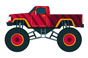 Monster truck. Bright colorful, a Transportation Illustration by Things for designers