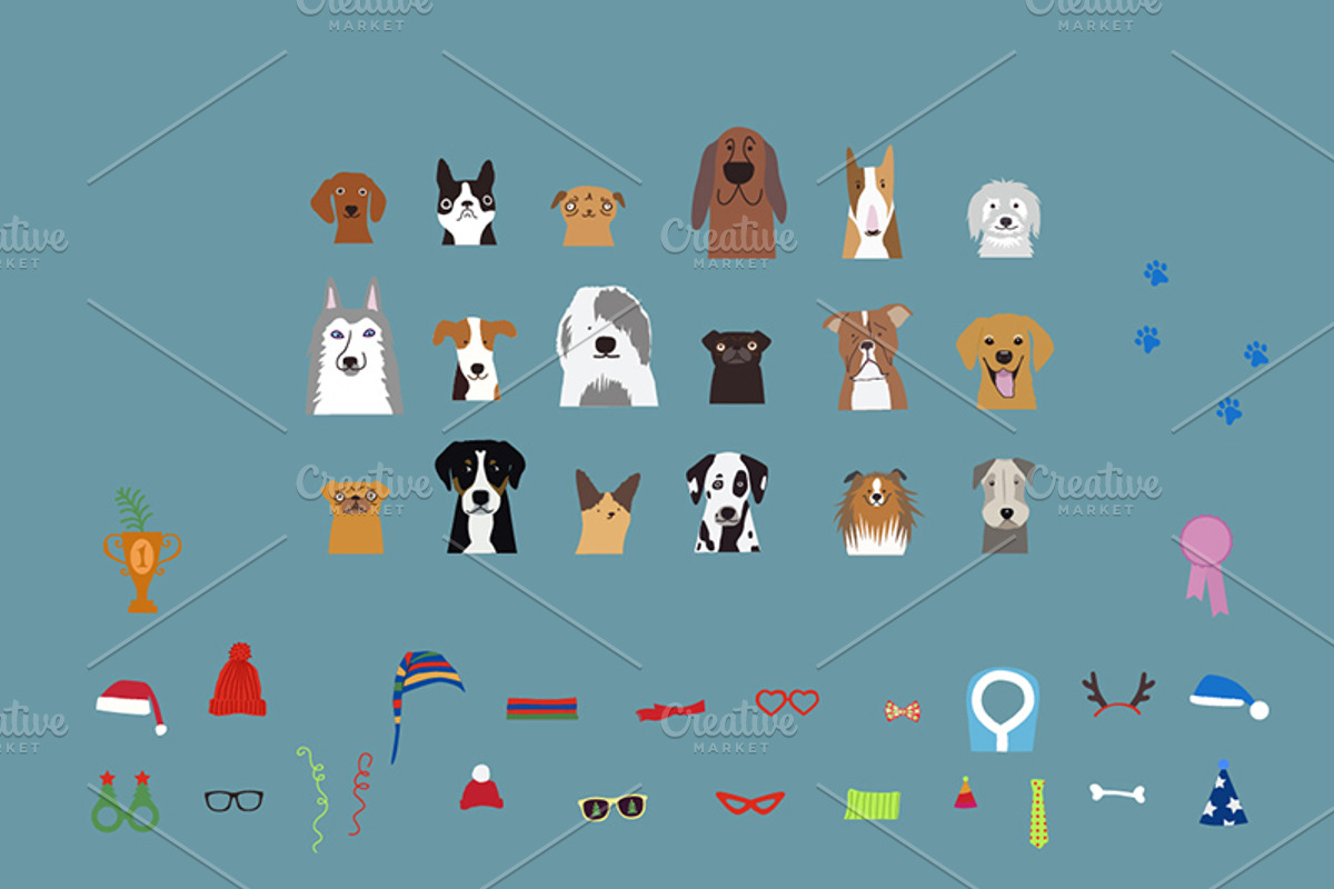 Winter Dogs Vector Edition, an Animal Illustration by Alena (Photo 2 of 3)