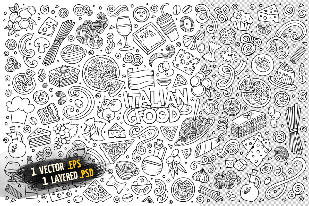 Italian Food Objects & Symbols Set, an Object Graphic by BALABOLKA (Photo 3 of 4)