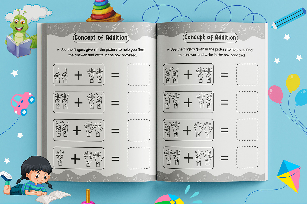 Kindergarten Math Activity Worksheet, a Print Template by Book2bees (Photo 5 of 7)