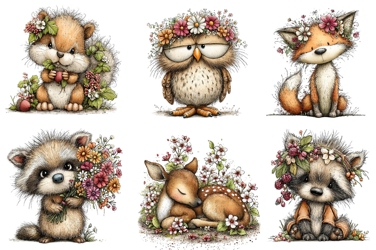 Whimsical Summer Woodland Animals, an Illustration by Dream Creation (Photo 5 of 8)