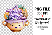 Whimsical smiling ice cream Clipart, a Decorative Illustration by Watercolor design (Thumbnail 4 of 6)