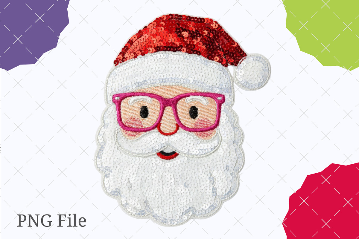 Glitter Patchwork Christmas Santa Pn, an Illustration by designcity5 (Photo 1 of 8)