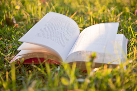 Autumn background with open book stock photo containing open and book