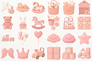 Newborn Baby Girl Nursery Clipart, an Object Illustration by SugarCloudStudioArt (Thumbnail 5 of 7)