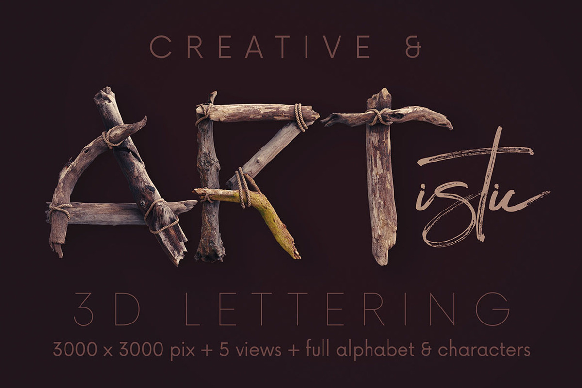 Wild Forest - 3D Lettering, an Object Graphic by MIIM (Photo 4 of 7)