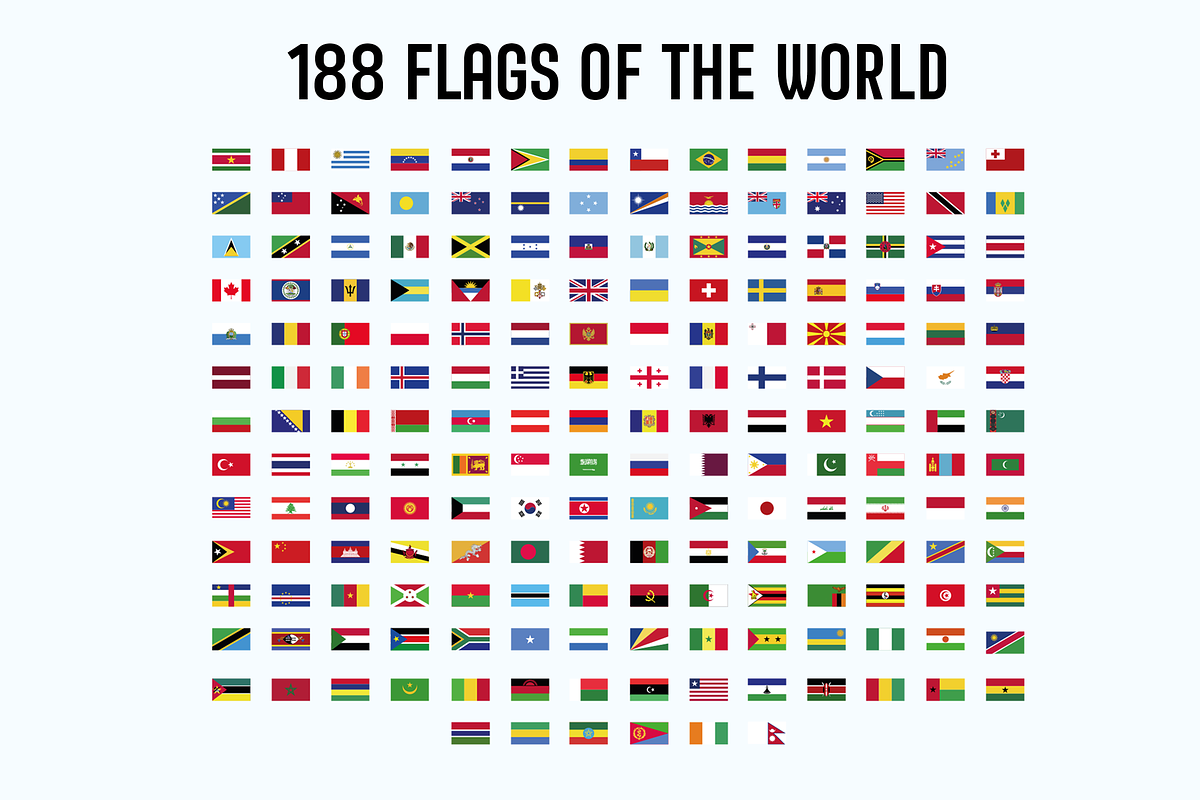 188 flags of the world icons, an Icon by Pixelstudio
