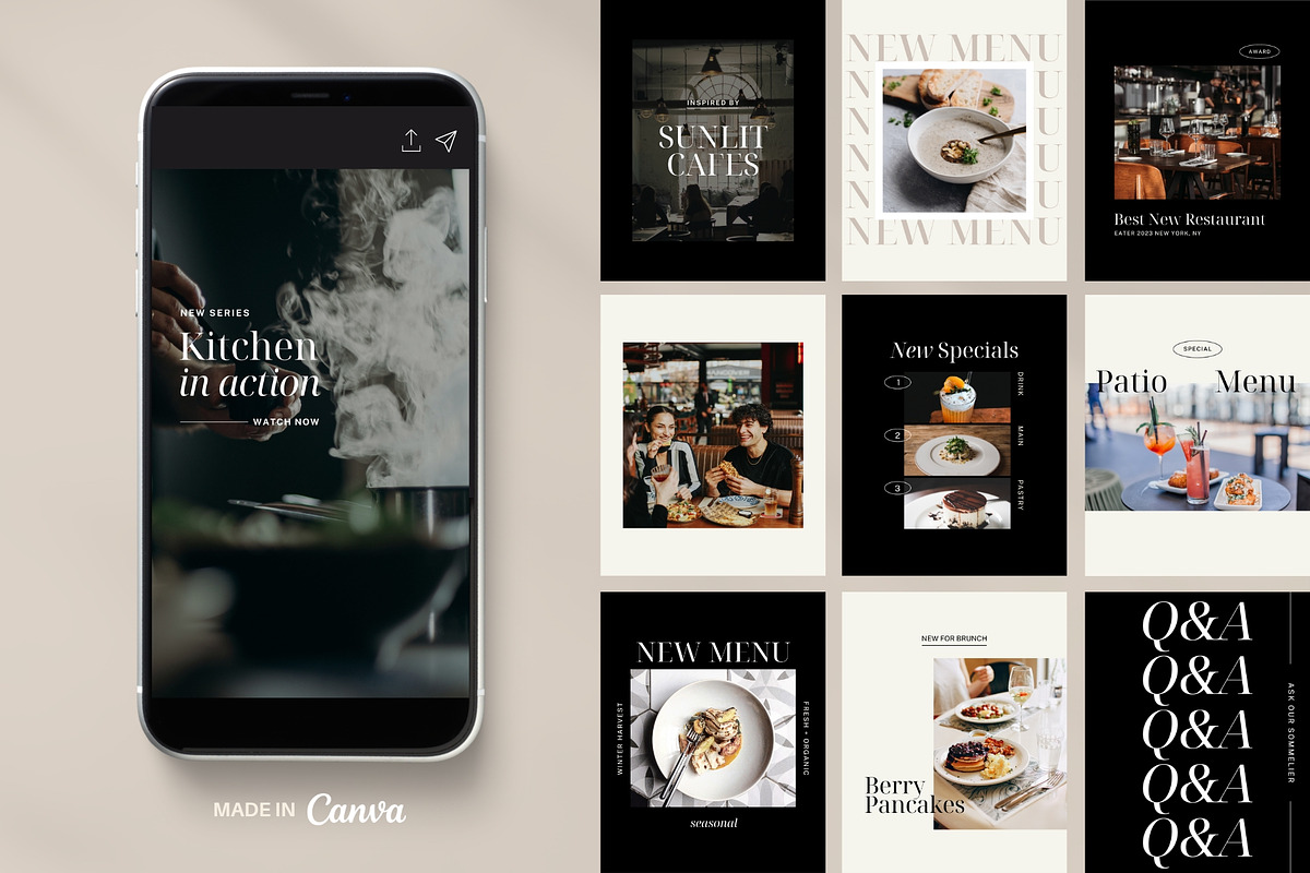 Restaurant Instagram Kit | Canva, a Social Media Template by Rose & Co. (Photo 1 of 7)