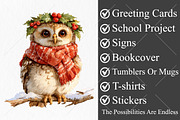 Whimsical Christmas Animals Clipart, a Seasonal Illustration by Canvas Craft (Thumbnail 3 of 10)