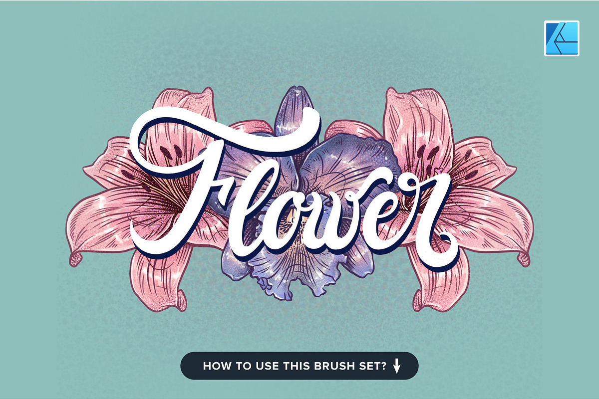 87 Floral Affinity Stamp Brushes, a Brush Add-On by Riveros Illustration (Photo 3 of 11)