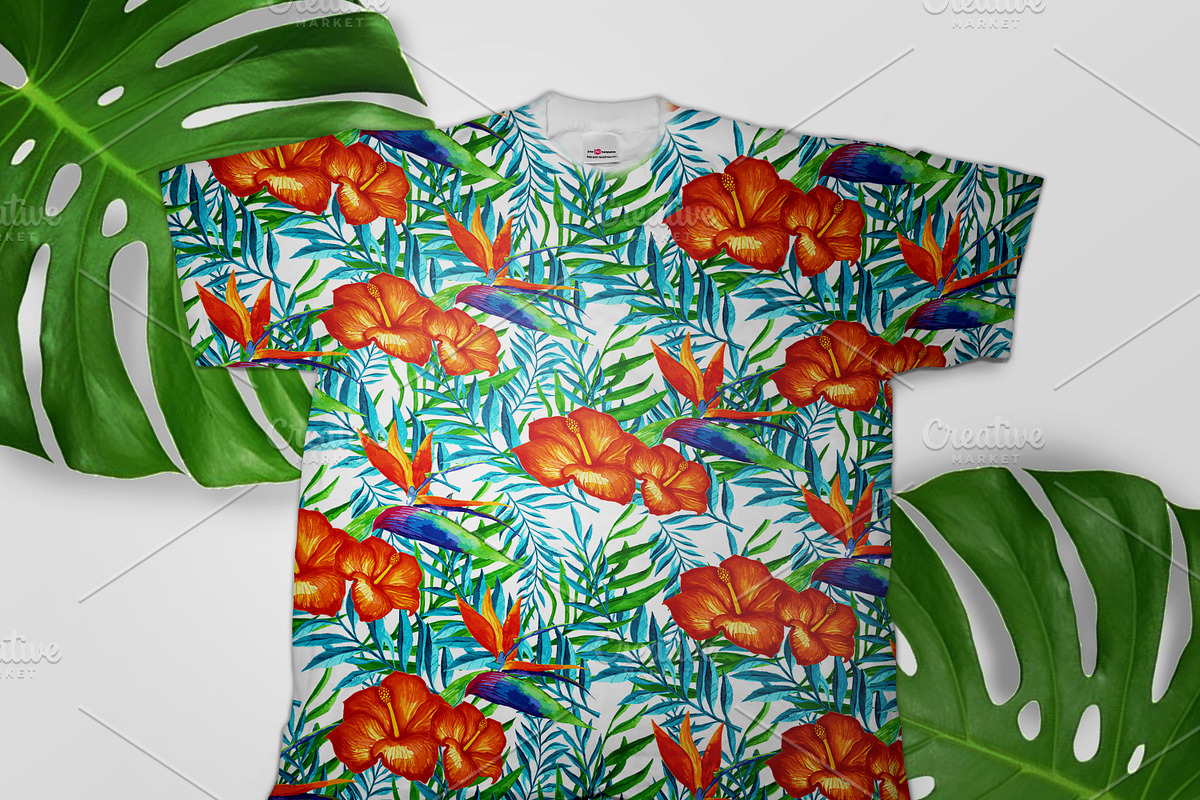 Tropical large set.Watercolor vector, a Pattern Graphic by moto_cat (Photo 2 of 4)