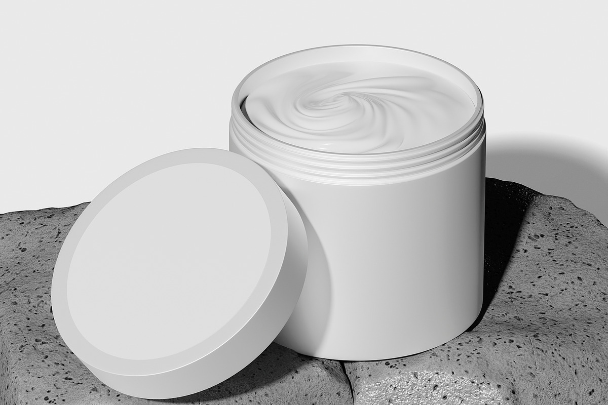 Cosmetic Cream Jar Mockup, a Packaging Mockup by Unerispace (Photo 3 of 5)