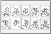 Dog Playing Sports Coloring Pages, a Sport Illustration by Lamia Emad (Thumbnail 2 of 5)