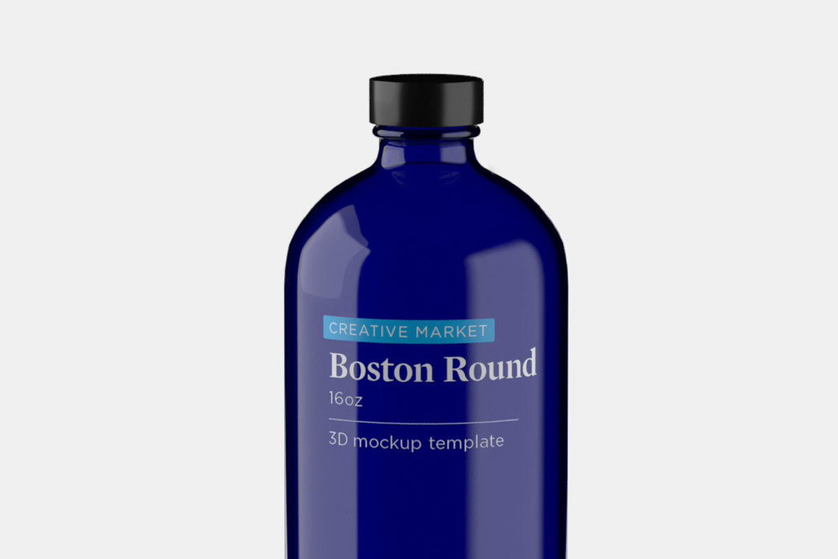 Boston Round Glass Bottle 16oz, an Object 3D Model by ashleycam3ron (Photo 4 of 5)
