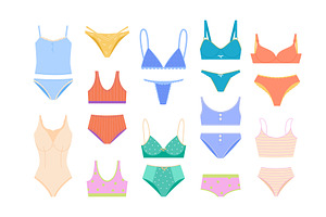 women's lingerie set. elegant and, an Object Illustration by Multigon