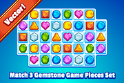 Match 3 Gemstone Game Pieces, an Illustration by Vectricity Designs (Thumbnail 2 of 3)