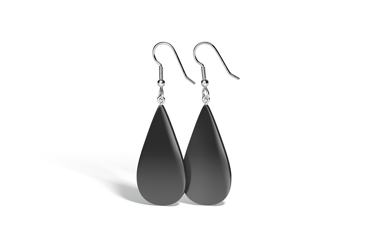 Black Drop Earring Jewelry 3D Model, an Object 3D Model by rebrandy (Photo 4 of 9)