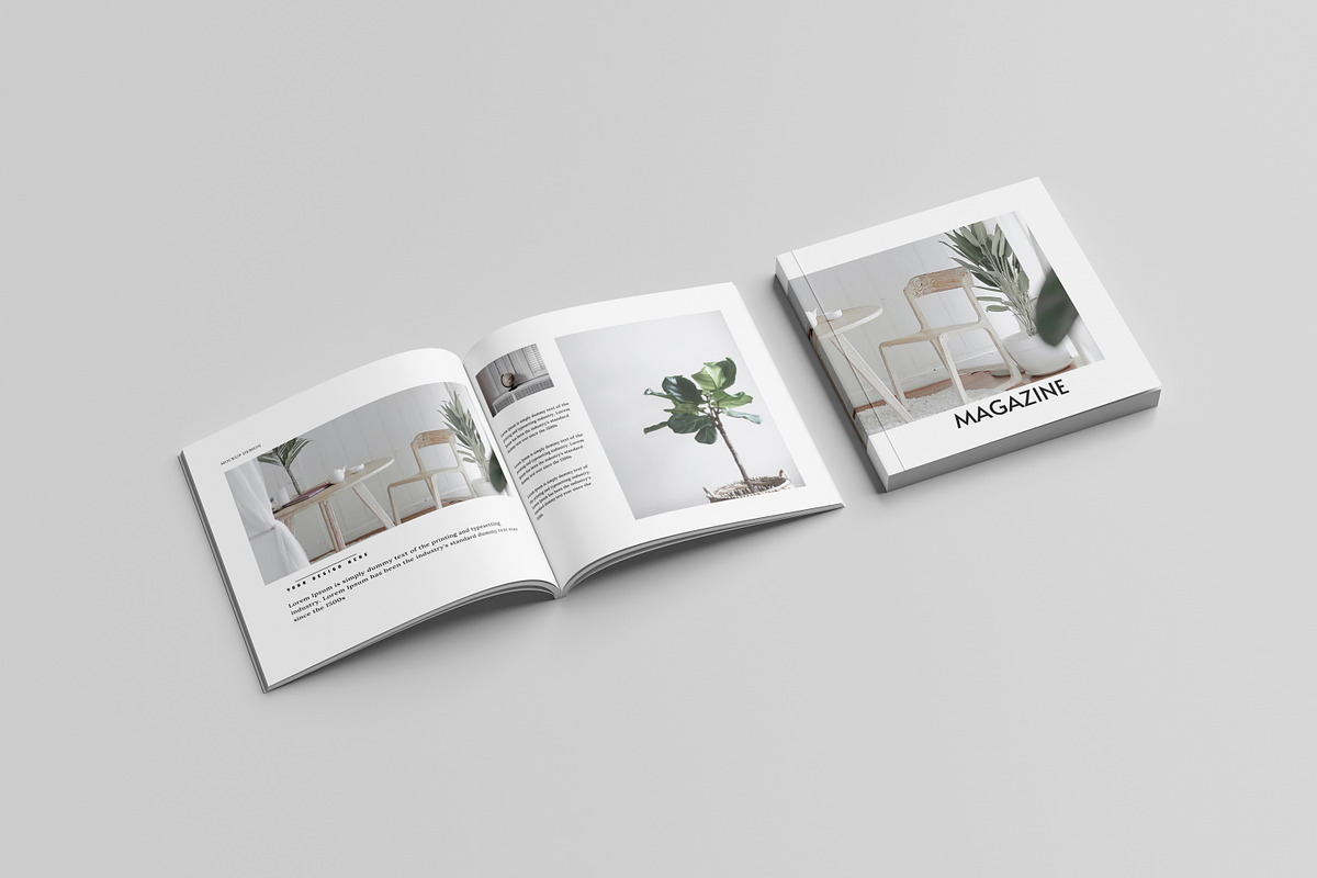 Square magazine mockup, a Magazine Template by Graphic_world89 (Photo 3 of 8)